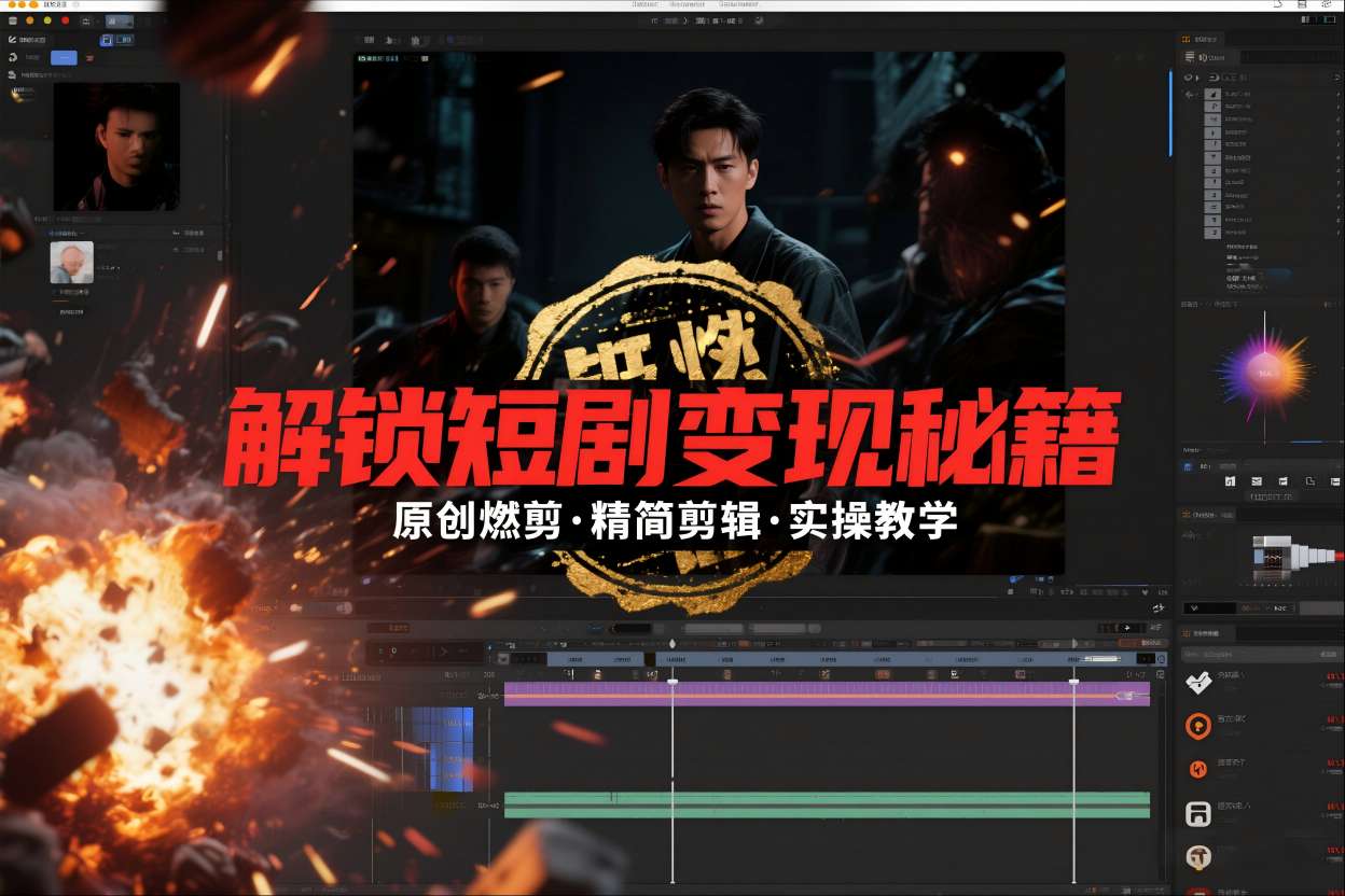 短剧拉新之原创燃剪精简剪辑实操课,解锁短剧变现秘籍-智富思维学堂