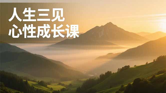 人生三见心性成长课，见天地众生自己，搞透人性安顿身心，活出清晰自我，内在富足无价-智富思维学堂
