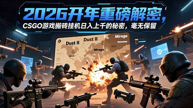 2026开年重磅解密，CSGO游戏搬砖挂机日入上千的秘密，毫无保留-智富思维学堂