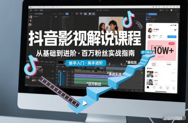 抖音百万粉丝影视解说课程，基础到进阶课，适合新手和进阶学习-智富思维学堂