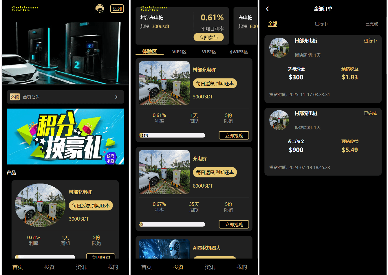 Fidelity充电桩投资理财系统源码-前端uniapp纯源码+后端PHP-智富思维学堂