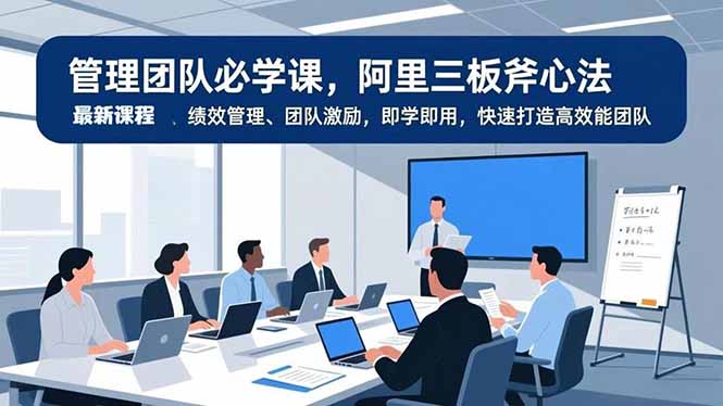 管理团队必学课,阿里三板斧心法、绩效管理、团队激励,即学即用,快速打造高效能团队-智富思维学堂