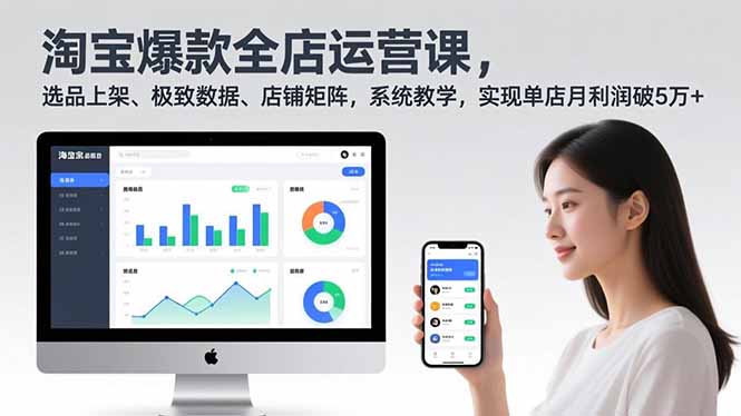 淘宝爆款全店运营课2.0，选品上架、极致数据、店铺矩阵，系统教学，实现单店月利润破5万+-智富思维学堂