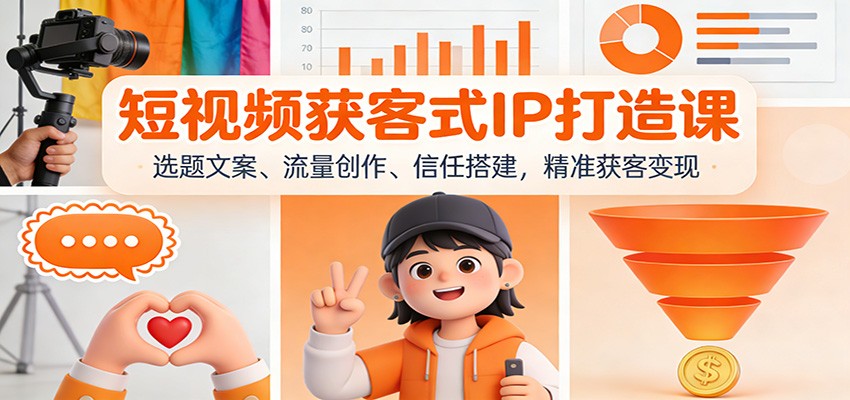 短视频获客式IP打造课:选题文案、流量创作、信任搭建,精准获客变现-智富思维学堂