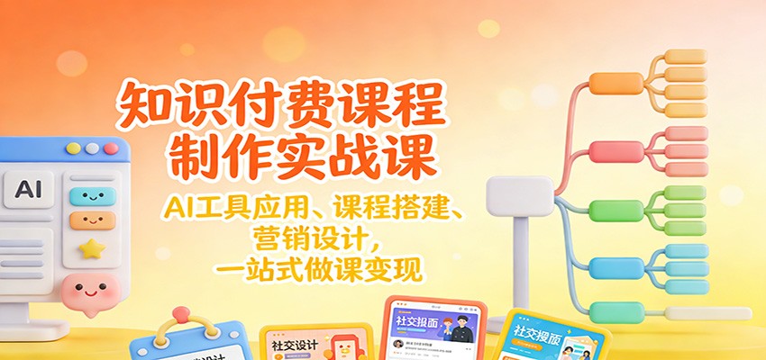 知识付费课程制作实战课：AI工具应用 、课程搭建、营销设计，一站式做课变现-智富思维学堂