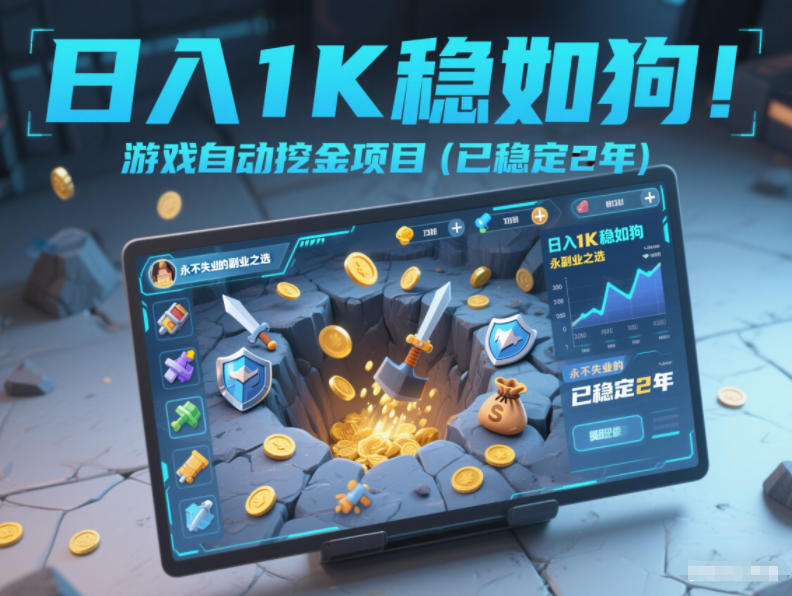 日入1K稳如狗！游戏自动挖金项目(已稳定2年)，永不失业的副业之选【揭秘】-智富思维学堂