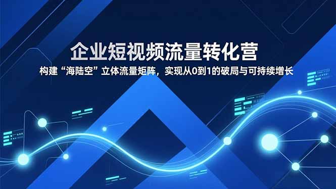 企业短视频流量转化营，构建“海陆空”立体流量矩阵，实现从0到1的破局与可持续增长-智富思维学堂