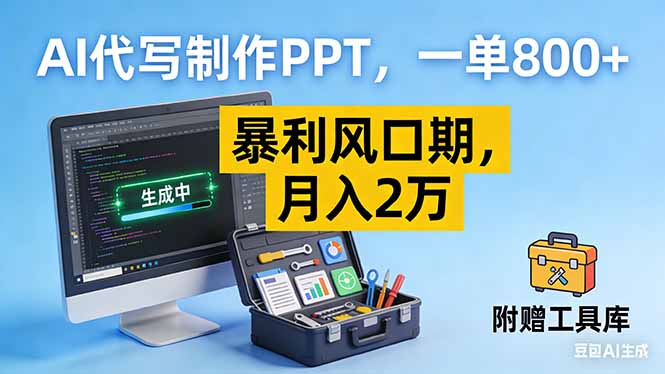 AI代写制作PPT，一单800+， 暴利风口期，月入2万【附工具】-智富思维学堂