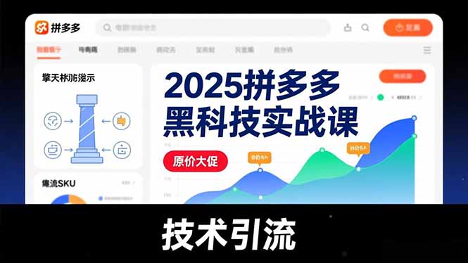 2025拼多多黑科技实战课，擎天柱玩法、爆流SKU、原价大促，技术引流，单店日销轻松破千单-智富思维学堂