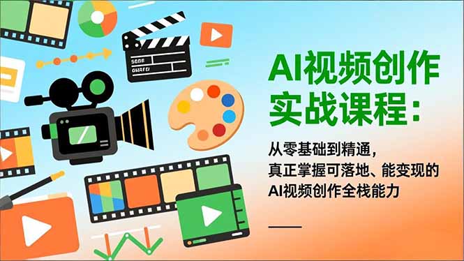 AI视频创作实战课程：从零基础到精通，真正掌握可落地、能变现的AI视频创作全栈能力-智富思维学堂