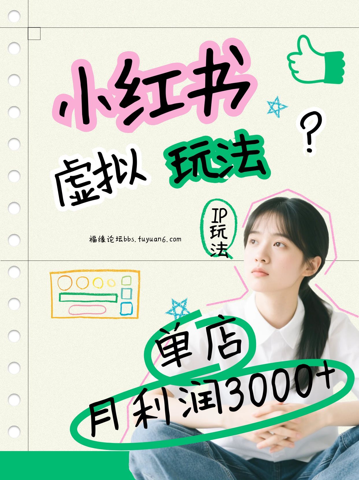 小红书虚拟玩法(铺货流和单品玩法)，单店月利润3000+，IP打法+原创商品(0违规)-智富思维学堂