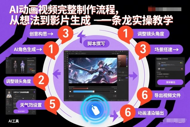 AI动画视频完整制作流程，从想法到影片生成一条龙实操教学-智富思维学堂