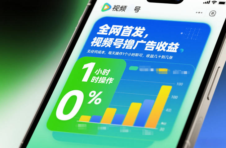 全网首发，视频号撸广告收益，无任何成本，每天操作1个小时即可，收益几十到几张-智富思维学堂