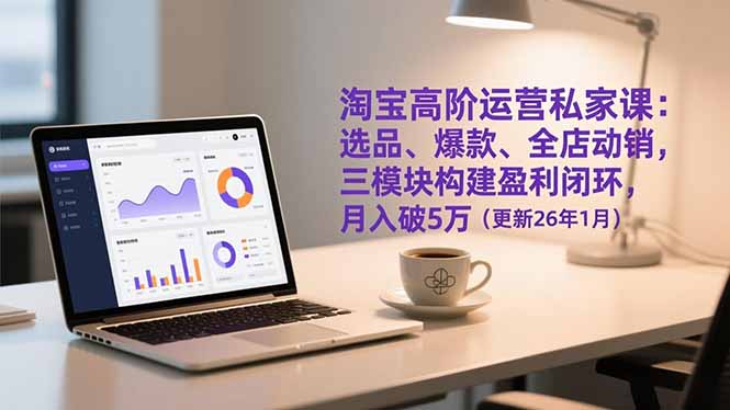 淘宝高阶运营私家课:选品、爆款、全店动销,三模块构建盈利闭环,月入破5万(更新26年1月-智富思维学堂