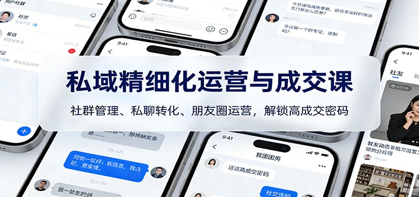 私域精细化运营与成交课:社群管理、私聊转化、朋友圈运营,解锁高成交密码-智富思维学堂