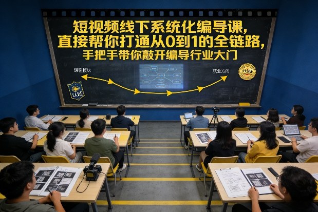 短视频线下系统化编导课，直接帮你打通从0到1的全链路，手把手带你敲开编导行业大门-智富思维学堂