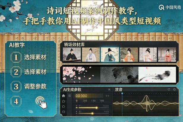 古诗词短视频案例制作教学，手把手教你用AI制作中国风类型短视频-智富思维学堂