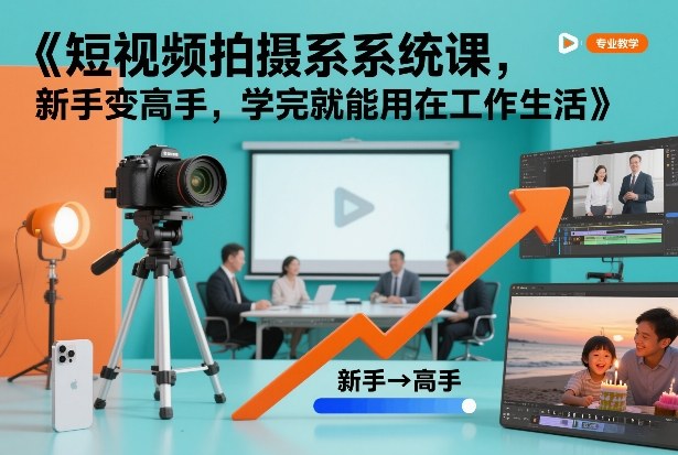 短视频拍摄系统课，新手变高手，学完就能用在工作生活-智富思维学堂
