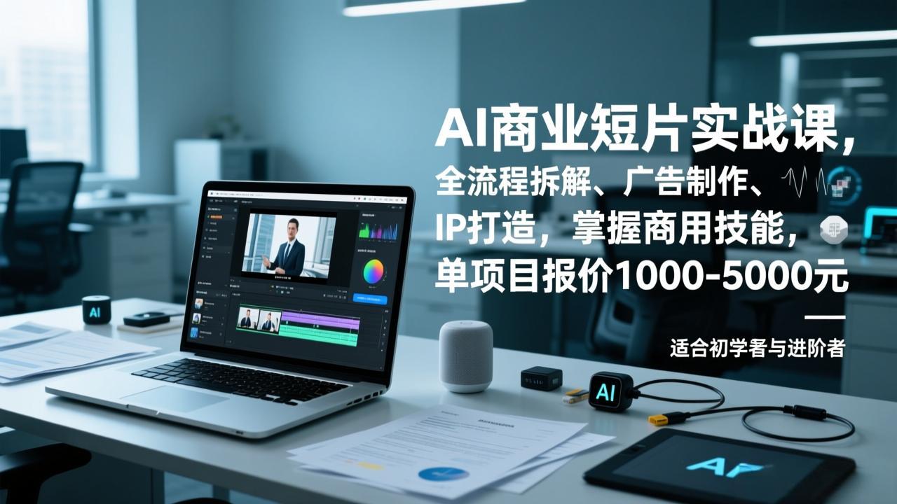 AI商业短片实战课，全流程拆解、广告制作、IP打造，掌握商用技能，单项目报价1000-5000元-智富思维学堂