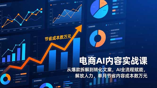 电商AI内容实战课，从爆款拆解到转化文案，AI全流程赋能，解放人力，单月节省内容成本数万元-智富思维学堂