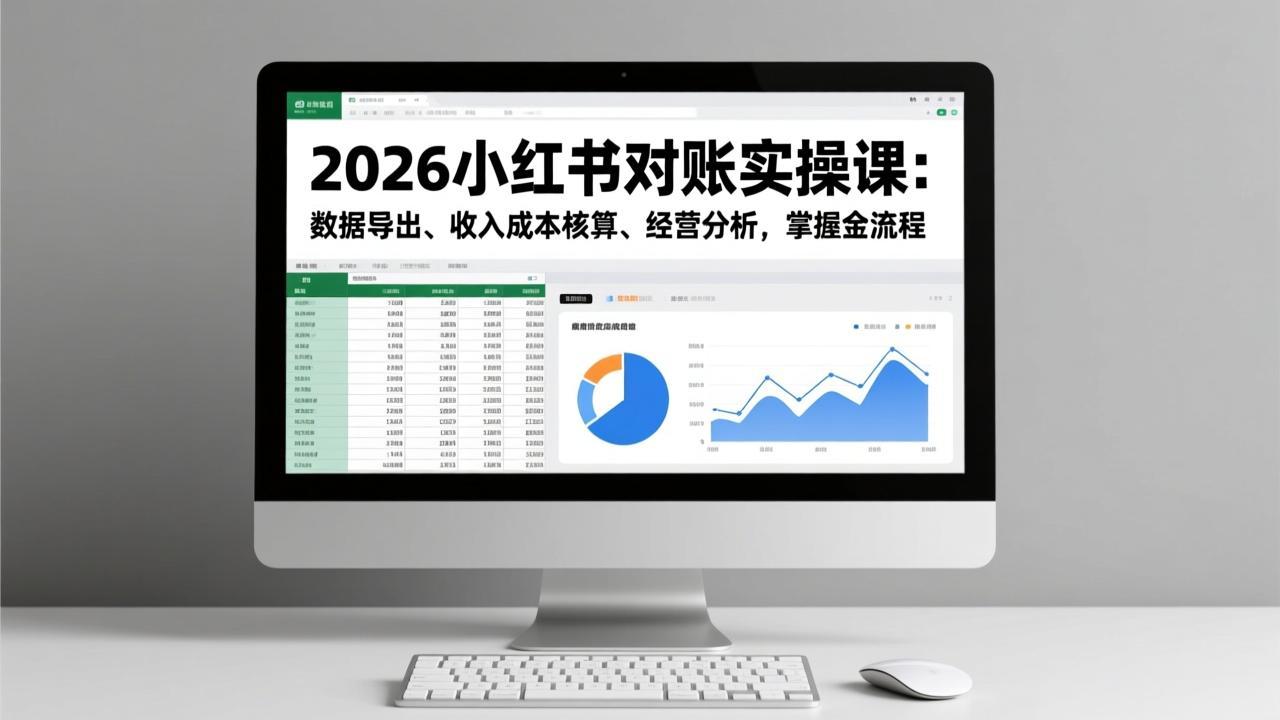 2026小红书对账实操课：数据导出、收入成本核算、经营分析，掌握全流程-智富思维学堂