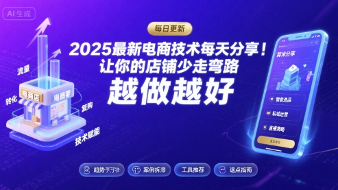 2025最新电商技术每天分享，让你的店铺少走弯路，越做越好(更新26年01月)-智富思维学堂
