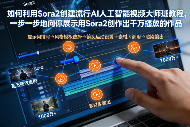 如何利用Sora2创建流行AI人工智能视频大师班，一步一步地向你展示用Sora2创作出千万播放的作品-智富思维学堂