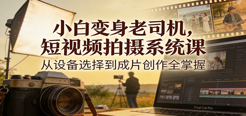 小白变身老司机，短视频拍摄系统课，从设备选择到成片创作全掌握-智富思维学堂