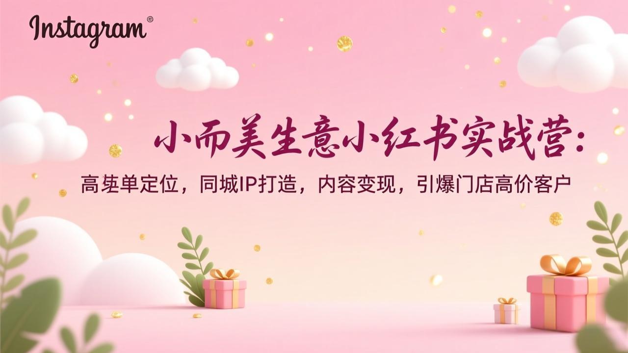 小而美生意小红书实战营:高客单定位,同城IP打造,内容变现,引爆门店高价客户-智富思维学堂