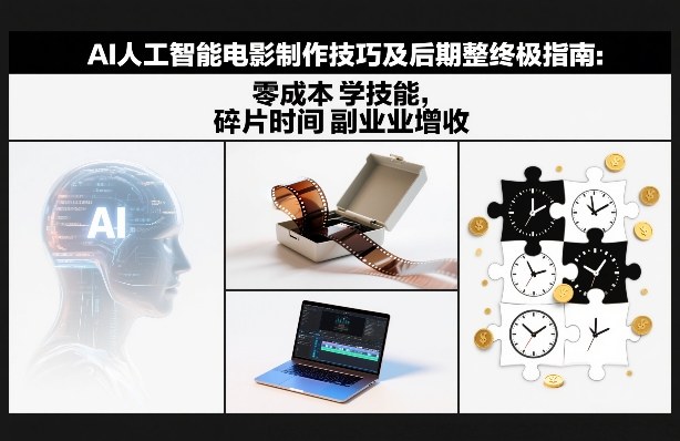 AI人工智能电影制作技巧及后期完整终极指南:零成本学技能,碎片时间副业增收-智富思维学堂