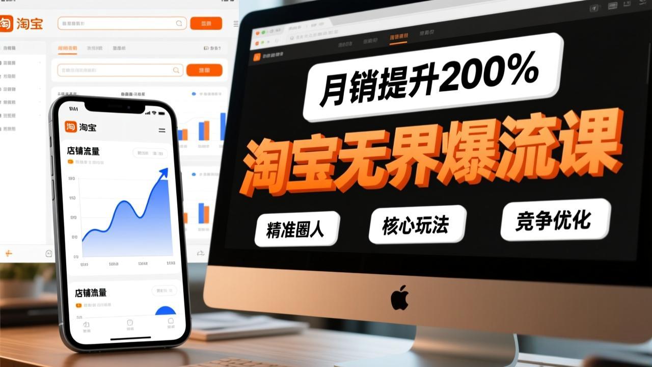淘宝无界爆流课,精准圈人、核心玩法、竞争优化,快速引爆店铺流量,月销提升200%-智富思维学堂