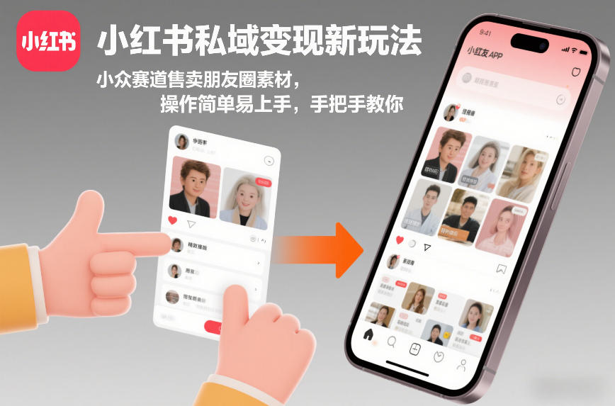 小红书私域变现新玩法，小众赛道售卖朋友圈素材，操作简单易上手，手把手教你-智富思维学堂