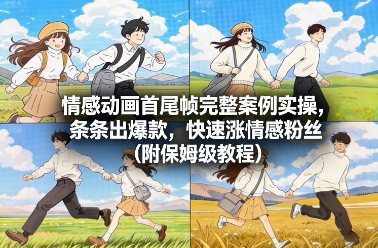 情感动画首尾帧完整案例实操，条条出爆款，快速涨情感粉丝(附保姆级教程)-智富思维学堂