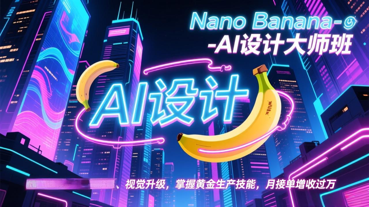 Nano Banana-AI设计大师班，修图合成、广告创作、视觉升级，掌握黄金生产技能，月接单增收过万-智富思维学堂