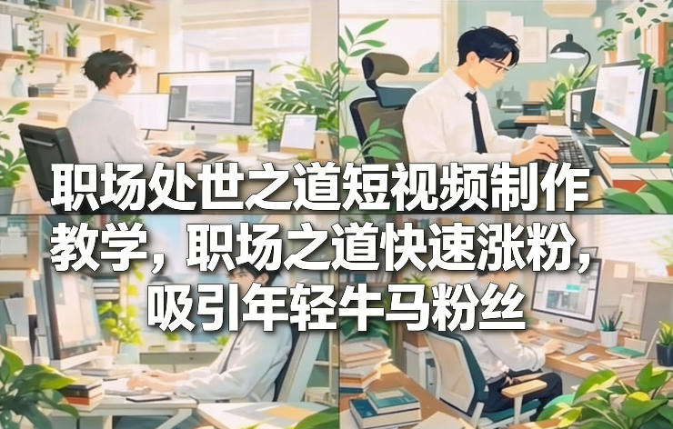 职场处世之道短视频制作教学,职场之道快速涨粉,吸引年轻牛马粉丝-智富思维学堂
