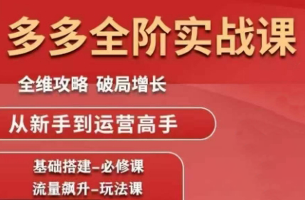 大炮·拼多多全阶实战课程(更新2026)-智富思维学堂