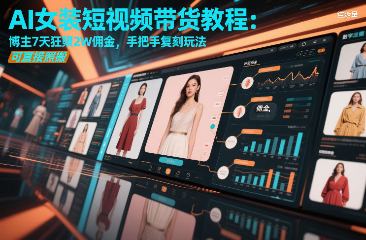 AI女装短视频带货教程：博主7天狂賺2W佣金，手把手复刻玩法，可直接照搬-智富思维学堂