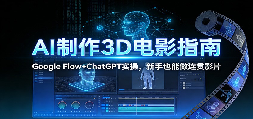 AI制作3D电影指南：Google Flow+ChatGPT实操，新手也能做连贯影片-智富思维学堂