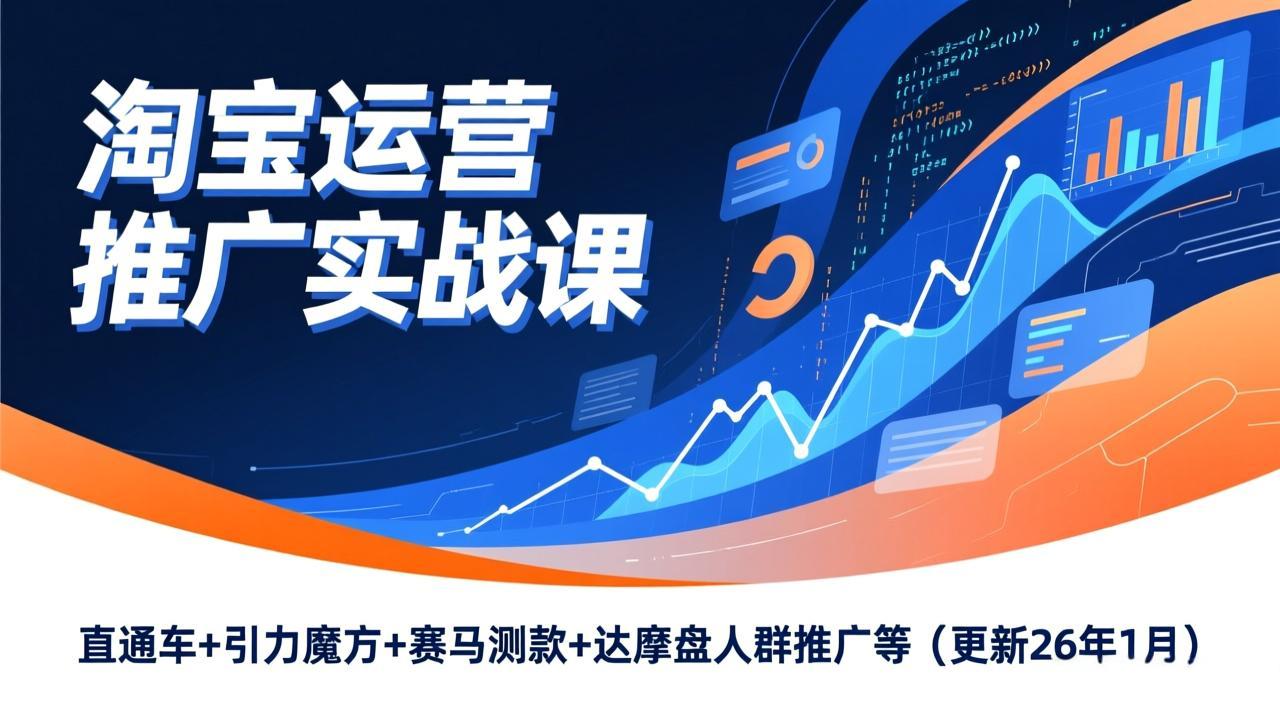 淘宝运营推广实战课，直通车+引力魔方+赛马测款+达摩盘人群推广等(更新26年1月-智富思维学堂