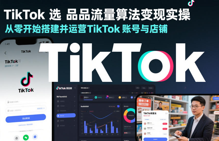 TikTok选品流量算法变现实操，从零开始搭建并运营TikTok账号与店铺-智富思维学堂