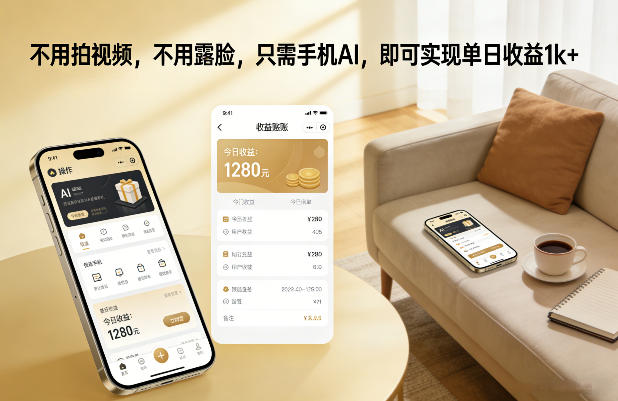 不用拍视频,不用露脸,只需手机AI,即可实现单日收益1k+【揭秘】-智富思维学堂