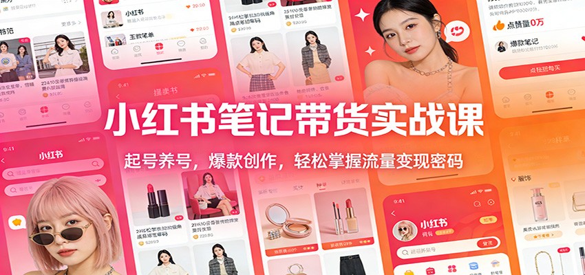 小红书笔记带货实战课：起号养号，爆款创作，轻松掌握流量变现密码-智富思维学堂