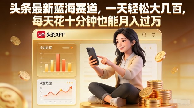 头条最新蓝海赛道,一天轻松大几张,每天花十分钟也能月入过1W【揭秘】-智富思维学堂