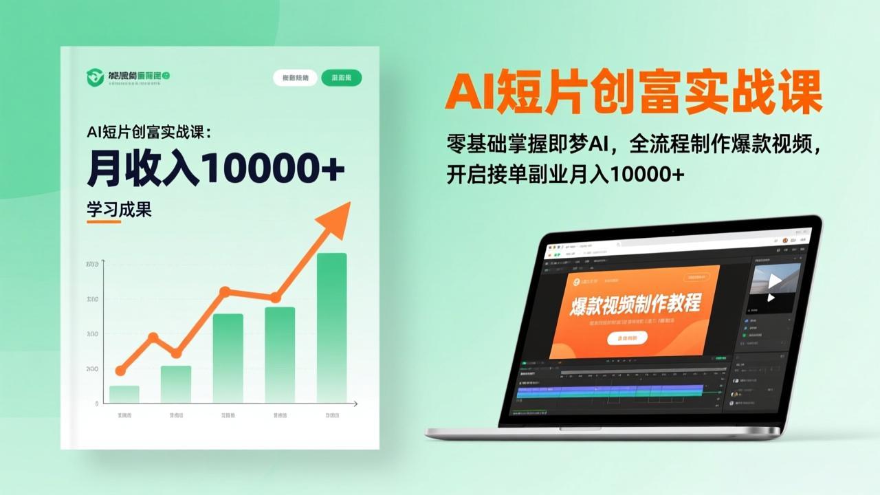 AI短片创富实战课：零基础掌握即梦AI，全流程制作爆款视频，开启接单副业月入10000+(更新-智富思维学堂