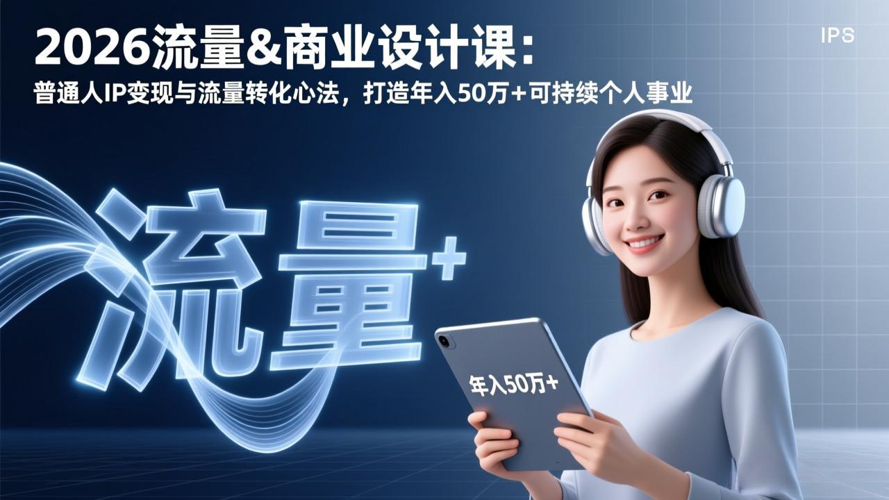 2026流量&商业设计课:普通人IP变现与流量转化心法,打造年入50万+可持续个人事业-智富思维学堂