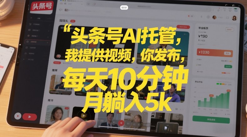 头条号AI托管，我提供视频，你发布，每天10分钟，月躺入5k+【揭秘】-智富思维学堂