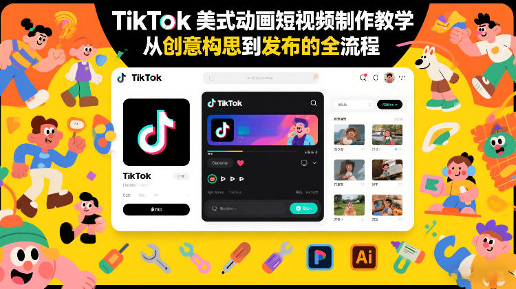 TikTok美式动画短视频制作教学，从创意构思到发布的全流程-智富思维学堂