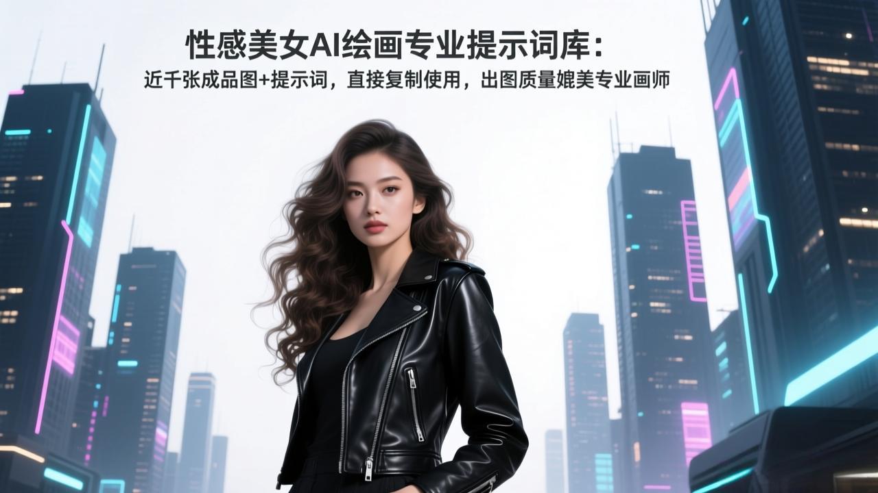 性感美女AI绘画专业提示词库:近千张成品图+提示词,直接复制使用,出图质量媲美专业画师-智富思维学堂