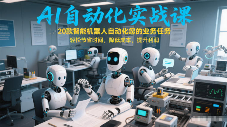 AI自动化实战课：20款智能机器人自动化您的业务任务，轻松节省时间，降低成本，提升利润-智富思维学堂