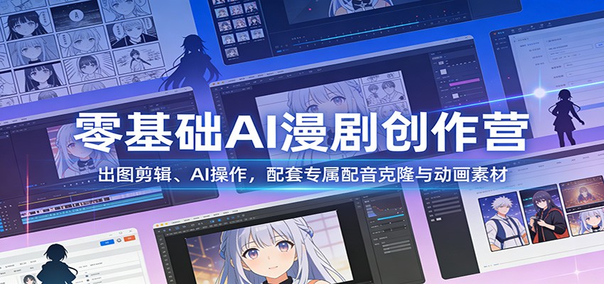 零基础AI漫剧创作营:出图剪辑、AI操作,配套专属配音克隆与动画素材-智富思维学堂